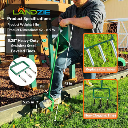 LANDZIE Lawn Aerator Replacement Tines - Set of 3 Hollow Tines for Aerator Lawn Tool - 3 Heavy Duty Stainless Steel Manual Lawn Aerator Add-on Hollow Tines for Compacted Soil - Manual Hand Coring Tool