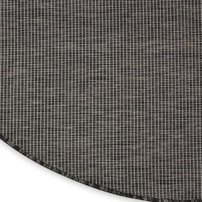 Nourison Positano Indoor/Outdoor Charcoal 6' x Round Area Rug, Easy Cleaning, Non Shedding, Bed Room, Living Room, Dining Room, Backyard, Deck, Patio (6 Round)