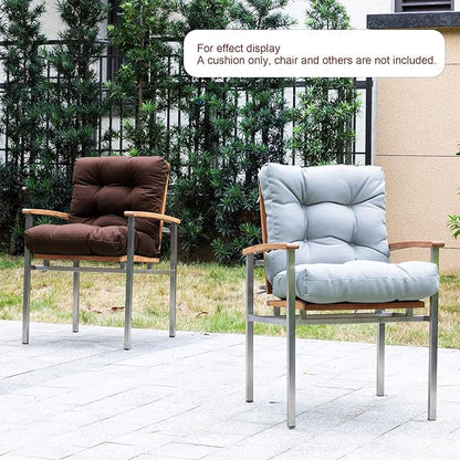 ARTPLAN All Weather Chair Outdoor Cushions Wicker Tufted Pillow with Back for Outdoor Furniture