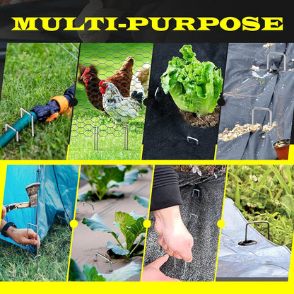 600 Pack x 6 Inch Landscape Staples Galvanised, Fabric Pins, 11 Gauge, Garden Staples, Tent Stakes, Fabric Pins for Lawn, Fence, Tent, Decoration, Weed Barrier, Outdoor. (600 x 6in)