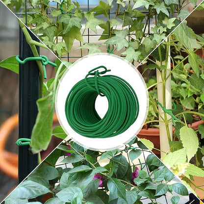 Gardzen 32ft Soft Garden Wire, Reusable Plant Ties, Rubber Coated Training Wire for Supporting Indoor Outdoor Plants and Home Organizing