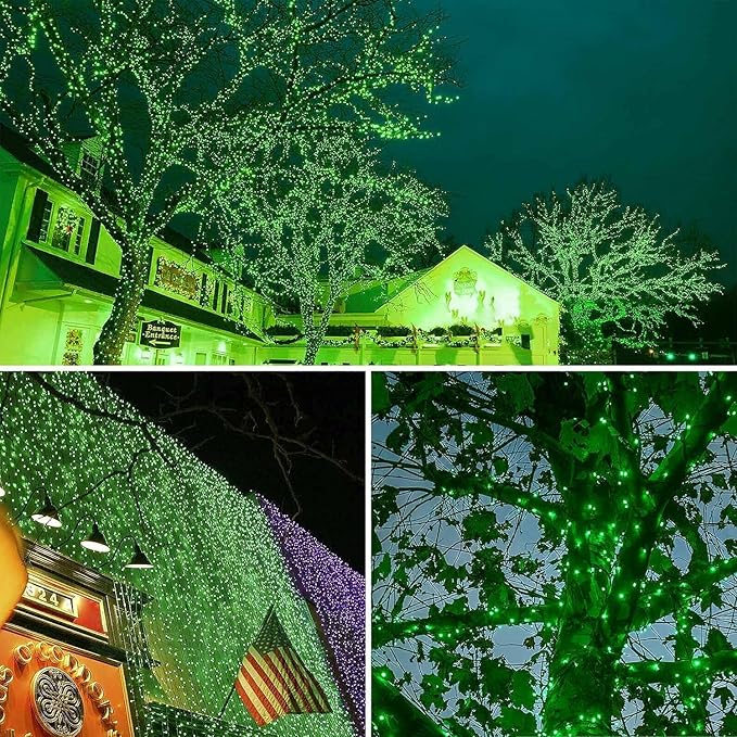 Connectable 240LED 88Ft 13Modes Christmas String Lights Indoor Outdoor | Extendable Green Wire Green Christmas Tree Lights with Timer | Twinkle Fairy Light Plug in for Xmas Tree Garden Decor(Green)