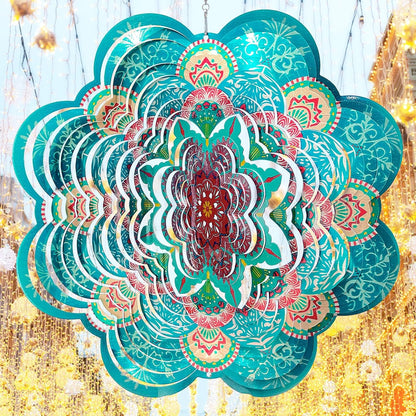 Wind Spinner Mandala Lucky Firework,12inch Hanging Wind Spinner Lucky Gifts for Women/Mother/Grandma/Father/Mom/Wife,Outdoor&Indoor Garden Decorations Yard Art Christmas Ornament