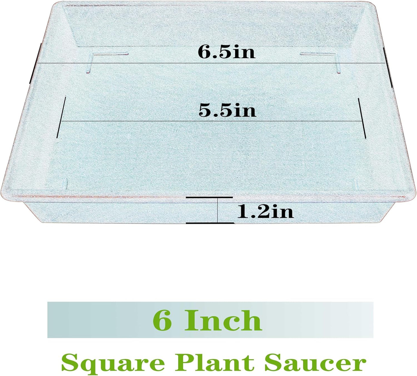 Square Plant Saucer 6 Inch 5 Pack6 8 12 14 16 18 20 Plastic Plant Saucers for Indoors Outdoors, Flower Pot No Holes Plant Drip Trays, Plant Trays for Pots Heavy Duty