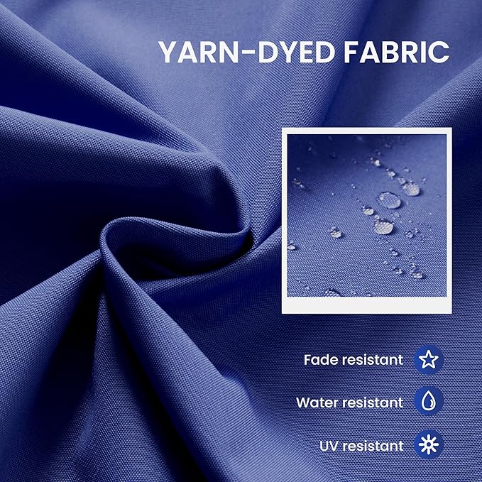 10 X 13 FT Cantilever Patio Umbrella with Base Included Outdoor Heavy Duty Double Top Windproof Rectangle Offset Umbrellas with 360-degree Rotation for Pool Deck Backyard, Navy