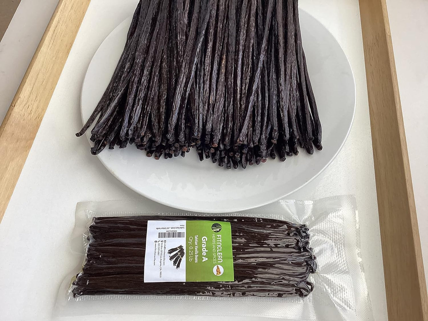 4oz Tahitian Vanilla Beans Grade A for Extract, Cooking and Baking by FITNCLEAN VANILLA| 0.25 Pound (1/4Lb) Bulk 5"-7" Fresh Gourmet Natural Raw NON-GMO Pods.