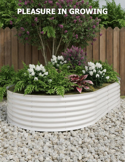 2 Pcs Raised Garden Beds Outdoor 10x4x1.5 ft - Galvanized Steel Planter Box for Vegetables, Flowers, Rust-Resistant Garden Box, Easy Assembly Raised Beds, Durable Planters for Outdoor Plants, Beige