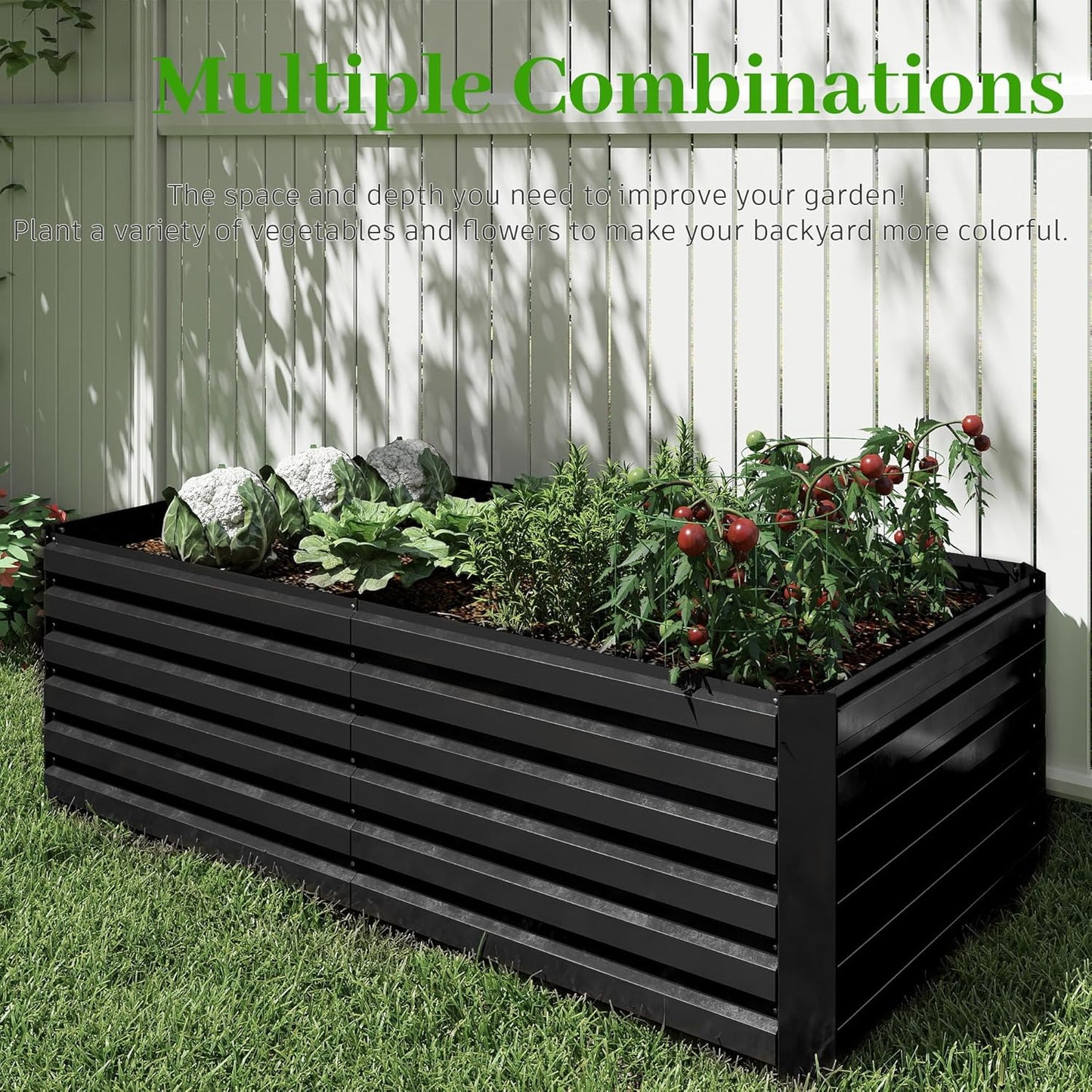 6x3x2 ft Raised Garden Bed, Large Metal Planter Raised Beds, Planters for Outdoor Plants for Vegetables, Flowers, Herbs, Fruits, and Succulents.(2 Pcs)