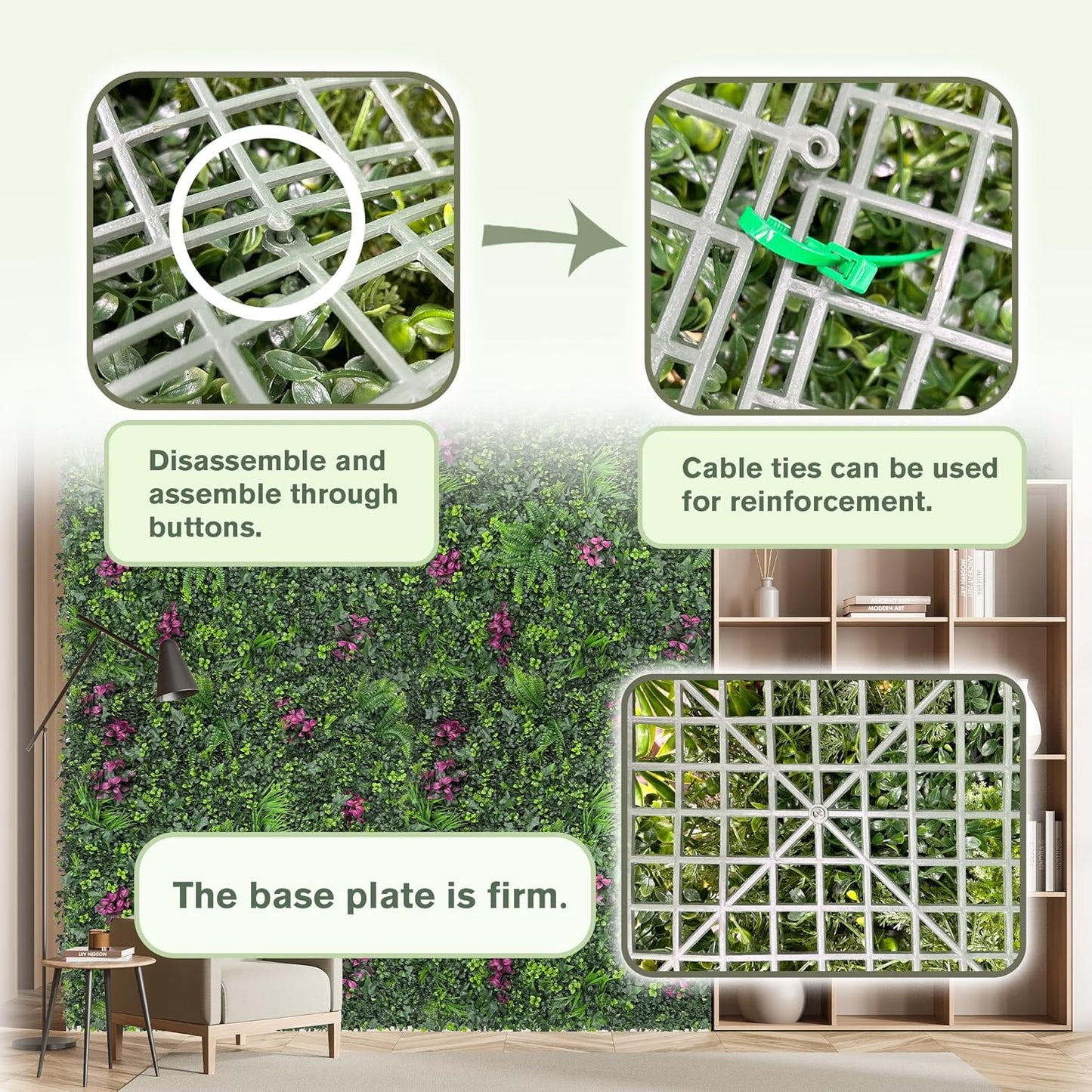 Greenery Grass Wall Boxwood Plant Roll: 60"x128"(53.5 SQFT) with UV Resistant Green Leaves Faux for Interior Panel, Greenery Backdrop,Garden and Indoor Outdoor Wall&Fence Covering Privacy