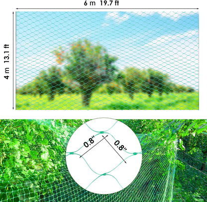 Ruolan Bird Netting for Garden Protect Vegetable Plants and Fruit Trees13X20Ft,Plastic Trellis Netting for Birds, Deer,Squirrels and Other Animals