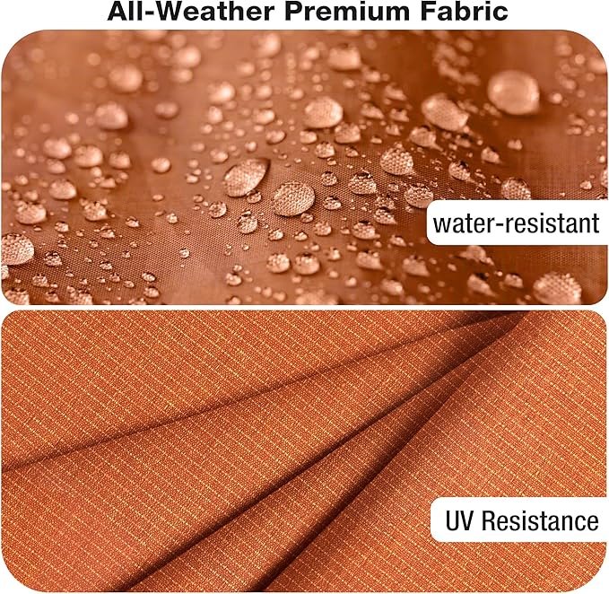 Joyside Outdoor Chair Cushions Set, 22x25/22x24 Inch Patio Furniture Deep Seat Cushions, Water Resistant & Thick Cushion, Outdoor Replacement Cushions for Seat and Sofa (Orange, 3 Set)