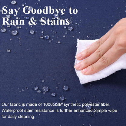 Outdoor Chair Cushions Set of 2 for Patio Furniture 19x19x4 Inch Waterproof Patio Chair Cushion 3 Year Color Fastness Square Elastic Foam Garden Sofa Couch Pads with Ties and Handle,Blue