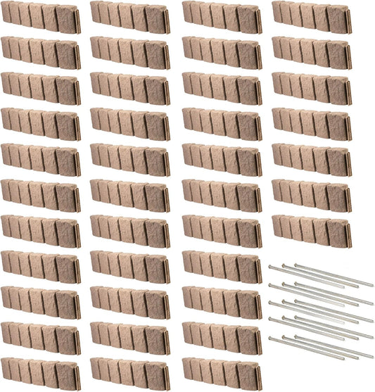 Beuta Landscape Edging | Garden Edging Border | Faux Stone Block XL for Lawn Edging, Flower Beds & Yard Edging – 40 Pack | Each Section Has 6 Blocks 48" L x 4" W x 9.5" H | 120 Spikes | Sandstone