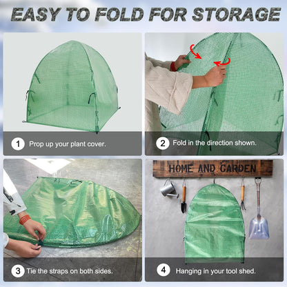 50″*50″*40″ Winter Plant Warm Covers - Raised Bed Cover, Garden Row Accelerator, Warm Tent Freeze Protection Humidity Domes for Germination, Seedling Propagation Protecting Plants from Animals 2PCS