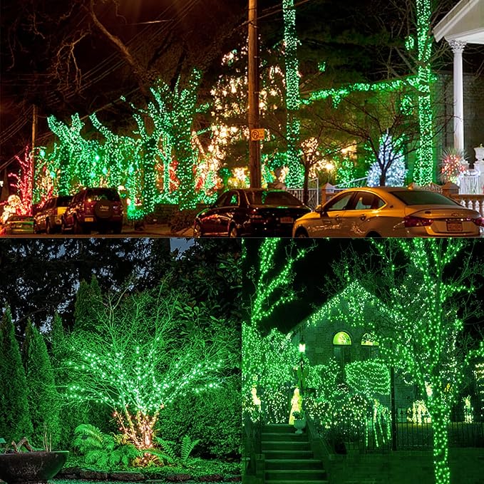 Christmas String Lights, 150 Count 33 FT Incandescent Mini Green Wire Fairy Light, 120V UL Certified Connectable St Patricks Day Tree Lights for Patio, Holiday, Party, Outdoor Indoor Decoration, Green