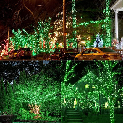 Christmas String Lights, 150 Count 33 FT Incandescent Mini Green Wire Fairy Light, 120V UL Certified Connectable St Patricks Day Tree Lights for Patio, Holiday, Party, Outdoor Indoor Decoration, Green