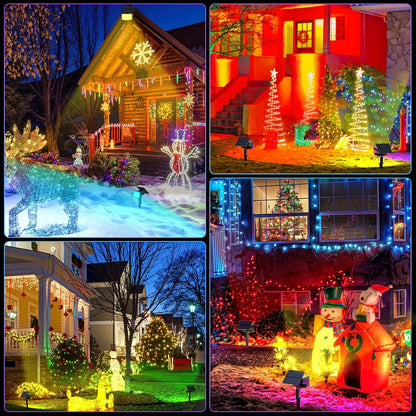 WELALO Solar Color Changing Spot Lights Outdoor, Waterproof Solar Christmas Lights with 9 Modes, Multicolor RGB Landscape Spotlights for Yard Driveway Lawn Patio Pathway Decorations, 6 Pack