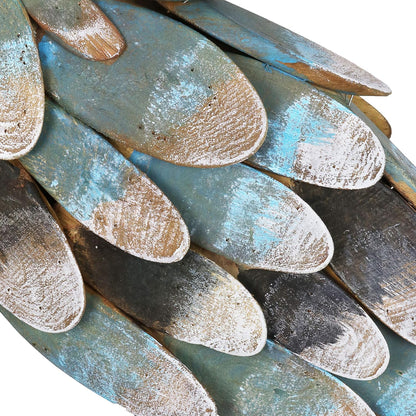 Exhart Garden Sculpture, Pelican Garden Statue, Hand Painted Wood and Metal Outdoor Garden Decoration, 13 x 5 x 15 Inch