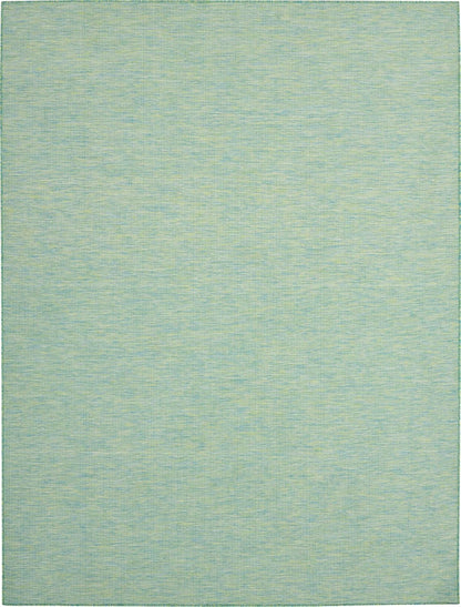 Nourison Positano Indoor/Outdoor Blue/Green 9' x 12' Area Rug, Easy Cleaning, Non Shedding, Bed Room, Living Room, Dining Room, Backyard, Deck, Patio (9x12)