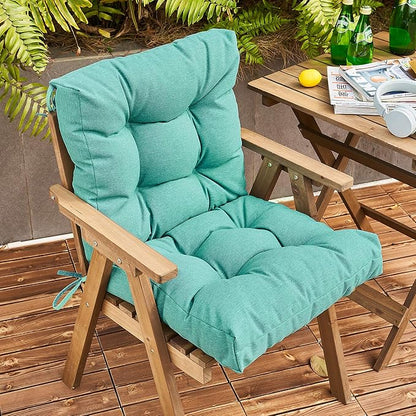 ARTPLAN All Weather Chair Outdoor Cushions Wicker Tufted Pillow with Back for Outdoor Furniture