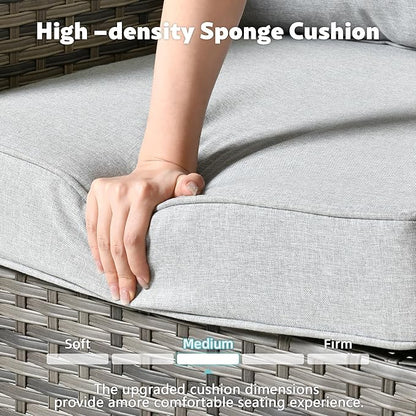 2 Pack Wicker Patio Furniture Chairs,Outdoor Rattan Chairs with Armrest Support 250 lb,Gray