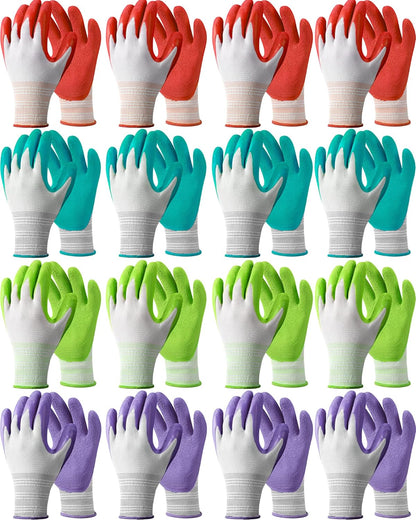 Irenare 16 Pairs Gardening Gloves Bulk for Women Breathable Rubber Coated Yard Garden Gloves Outdoor Protective with Grip