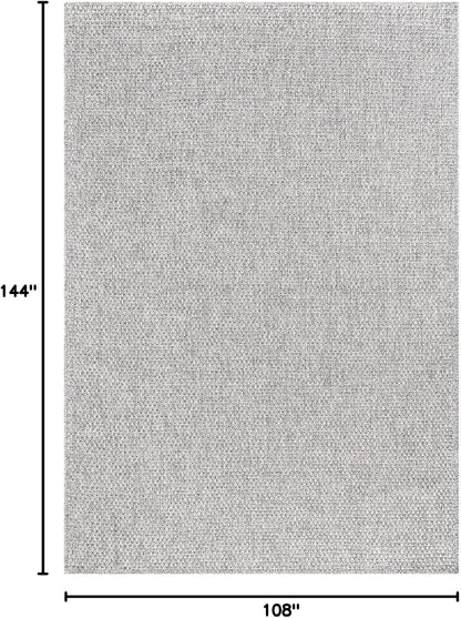 CAMILSON Easy Jute Rug 9x12, Indoor Outdoor Gray Color Farmhouse Area Rugs for Living Room Patio and Kitchen Rug, Solid Boho Woven Design, Easy-Cleaning, Washable Outside Carpet Alfombras (9 x 12)