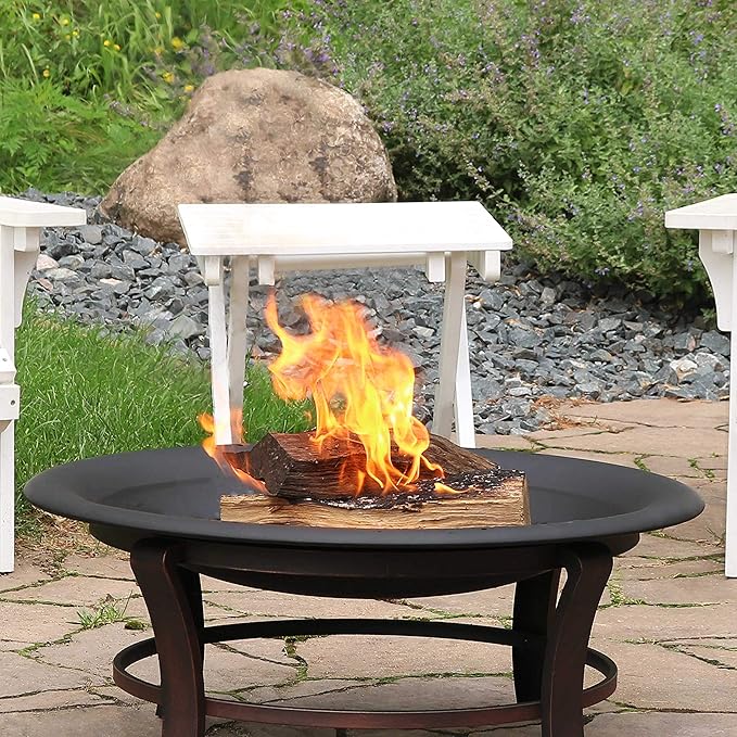 Sunnydaze Outdoor Fire Pit Bowl Replacement Insert for DIY Ring or Existing Stand - Wood-Burning Fire Bowl for Outside - 32-Inch