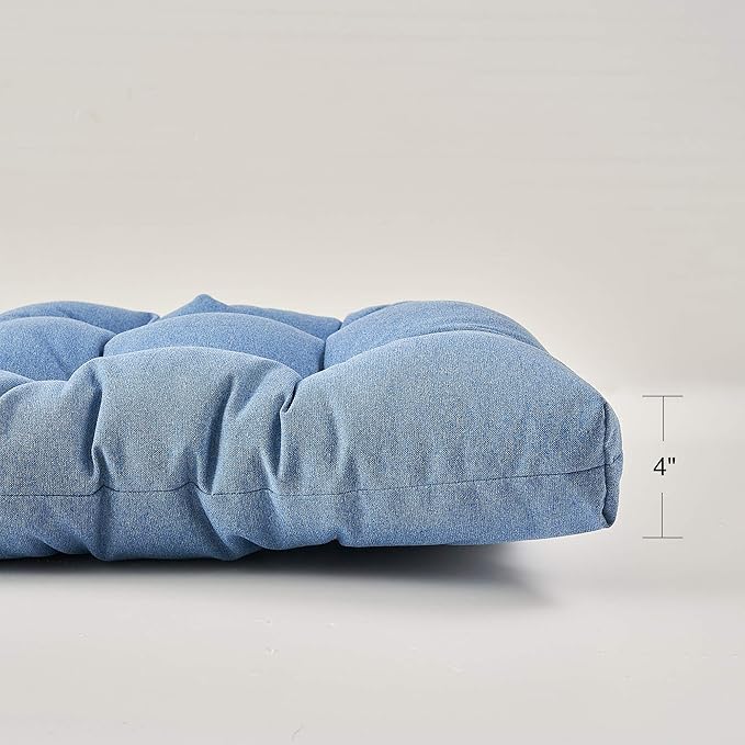 ARTPLAN All Weather Chair Outdoor Cushions Wicker Tufted Pillow with Back for Outdoor Furniture