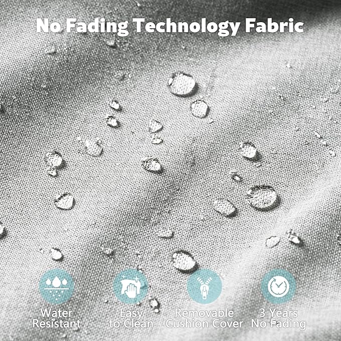 4-Piece Wicker Patio Furniture Set, All-Weather Rattan Conversation Bistro Loveseat Chair and Table Set for Backyard, Balcony and Deck with Soft Cushions and Metal Table(Gray)