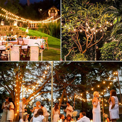 50FT Solar String Lights, Waterproof LED Outdoor String Lights, G40 Globe Patio Lights Solar Powered with 27 Shatterproof E12 Bulbs, 2700K Solar Lights for Outside Porch Garden Backyard Party Decor