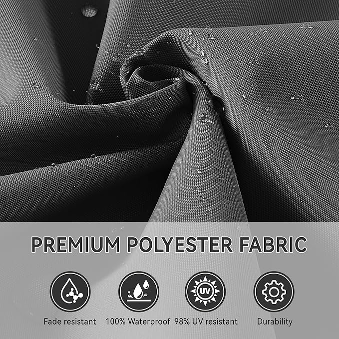 10' X 10' Cantilever Patio Umbrella Outdoor Heavy Duty Double Top Windproof Square Offset Umbrellas with 360-degree Rotation for Pool Deck Backyard, Grey