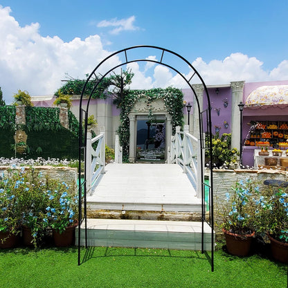 Metal Pergola Arbor Trellis, 7 Feet High x 4 Feet Wide, Garden Arch for Various Climbing Plant Wedding Garden Lawn Backyard Arch Bridal Party Decoration Arbor