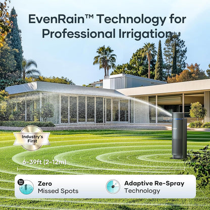 AIPER IrriSense Smart Sprinkler Irrigation System, App-Controlled, Custom Watering Map & Schedule, DIY Install, Covers up to 4,800 sq.ft., Weather Adaptive & Water-Saving, Gray