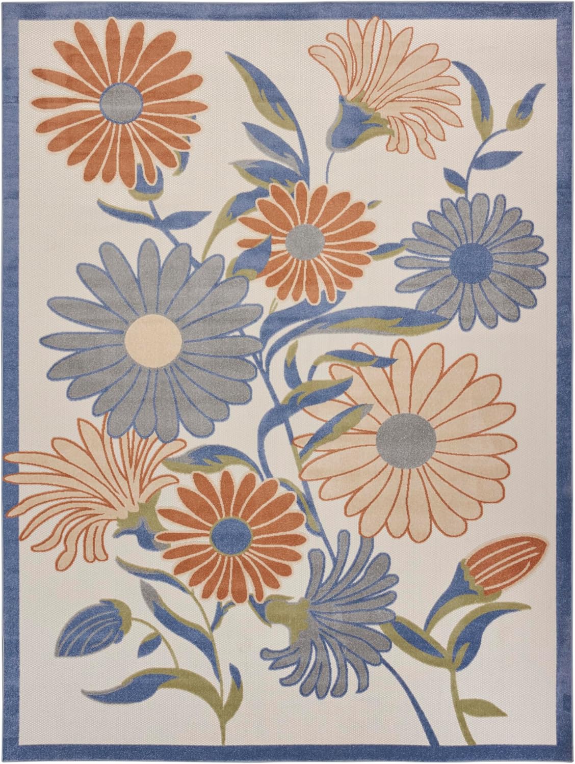 Nourison Home Aloha Beige Multicolor 9' x 12' Area Rug - Easy Cleaning, Non Shedding, Bed Room, Living Room, Dining Room, Kitchen (9' x 12')