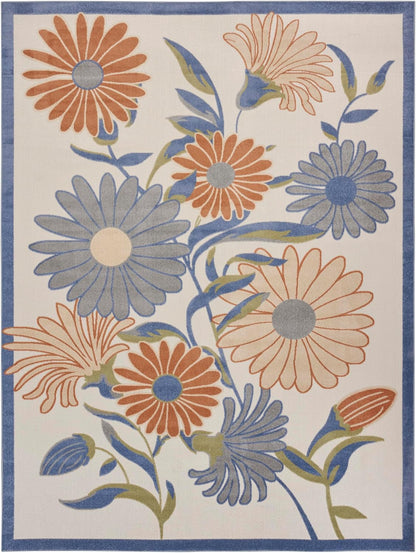 Nourison Home Aloha Beige Multicolor 9' x 12' Area Rug - Easy Cleaning, Non Shedding, Bed Room, Living Room, Dining Room, Kitchen (9' x 12')