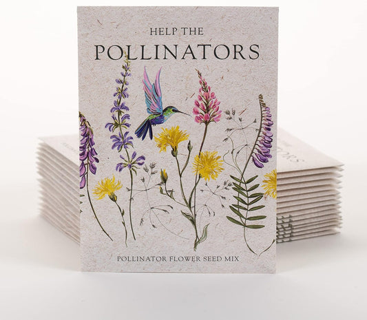 Bentley Seed Co. | Help Pollinators Kraft Hummingbird | 25 Non-GMO, Non-Coated Wildflower Seed Packets for Planting | Flower Seeds | Garden Seed to Grow Live Plants | A Beautiful Gift