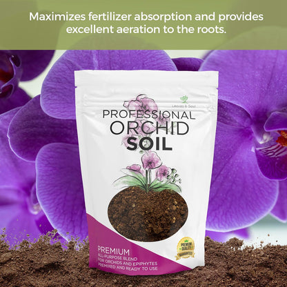 Orchid Soil Premium All Purpose Blend | Large 2.2 Quarts | Ready to Use for Orchids, Bromeliads, Epiphytic Plants | Lava, Calcined Clay and Pinebark | Made in USA