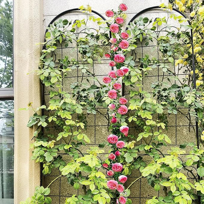 2 Pack Metal Garden Trellis 86.7" H Garden Fence Rustproof Trellis for Climbing Plants Support Roses Flower Outdoor Lawn Black