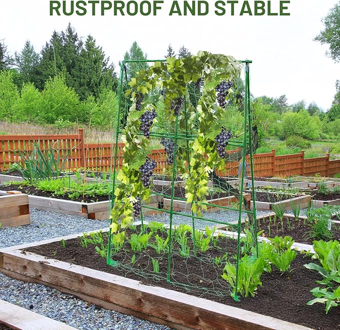 Compact A-Frame Plant Trellis for Peas, Beans & Small Climbing Plants - Rust-Resistant, Easy to Assemble, Lightweight Steel, Ideal for Raised Beds & Container Gardens(31" W x 47" H)