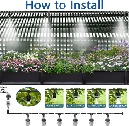 9.8*6.5*6.5FT Heavy Duty Greenhouse for Outdoors, Large Walk-in Green House with High Tunnel PE Cover & Irrigation Garden Sprinkler System for Winter, Green