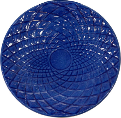 Sunnydaze Rennes Outdoor Ceramic Bird Bath - 22.5" H - UV- and Frost-Resistant - Glazed Bowl with Blue Lava Finish