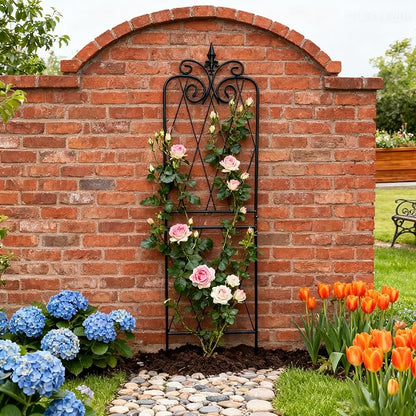 Garden Trellis for Climbing Plants 59inch x15inch Rustproof Metal Vine Trellises for Outdoor Climbing Plants Support Structures A (150cm) 2Pack