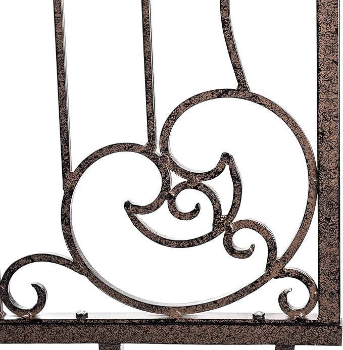 H Potter 8 Foot Tall Garden Trellis Wrought Iron Heavy Scroll Metal Decoration Lawn Patio and Wall Decor Screen for Rose Clematis Ivy Weather Resistant Patio Deck Wall Art X Large