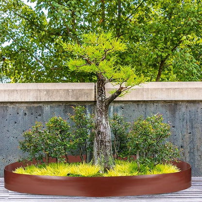 6 Inch Tall 33 ft Length Landscape Plastic Edging Kit with Hammer Spikes Plastic Garden Flower Bed Edging Landscape Border for Gardens Border Grass Yard Lawn (Brown)