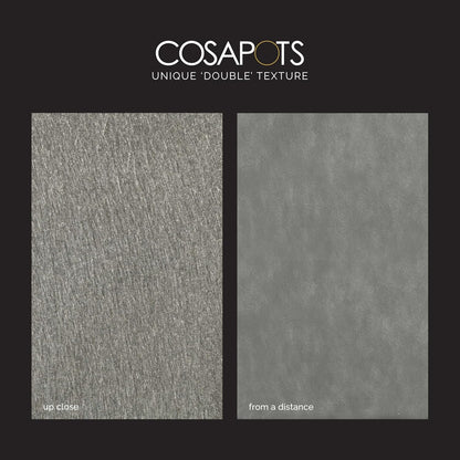 Reglito Cube Planter – Fiberglass Indoor/Outdoor and Weather-Resistant Large Planter (Grey Stone, 23.6" L x 23.6" W x 24.2" H)