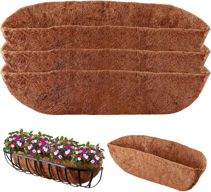 3 Pack Trough Coco Liner 36 Inch Hanging Basket Liners 100% Natural Coconut Husk Liners for Planters Window Box Planter Inserts for Large Pots Trough Planters Outdoor Garden Decoration