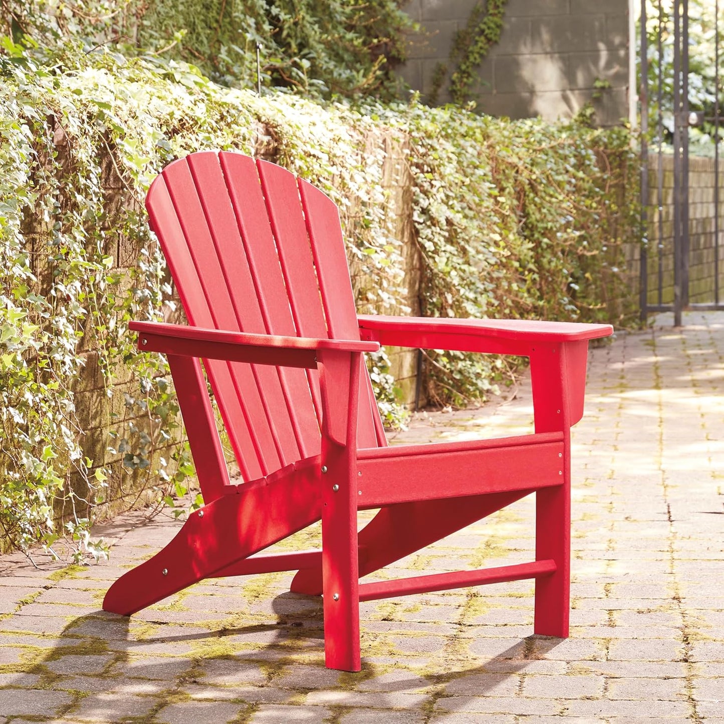 Signature Design by Ashley Sundown Treasure Outdoor Patio HDPE Weather Resistant Adirondack Chair, Red