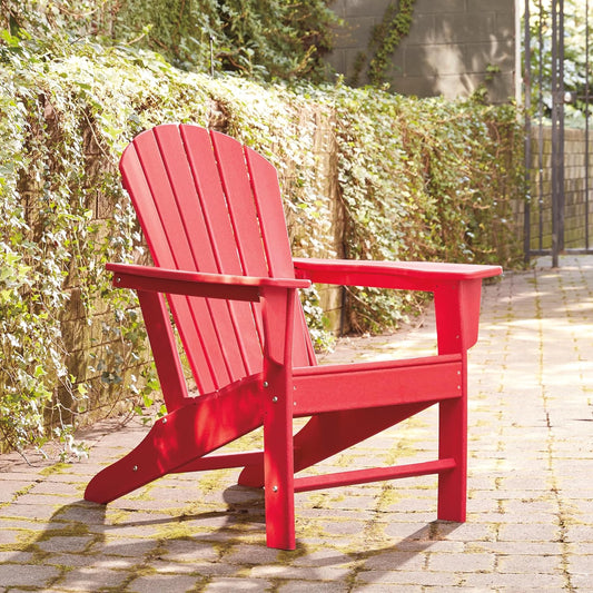 Signature Design by Ashley Sundown Treasure Outdoor Patio HDPE Weather Resistant Adirondack Chair, Red