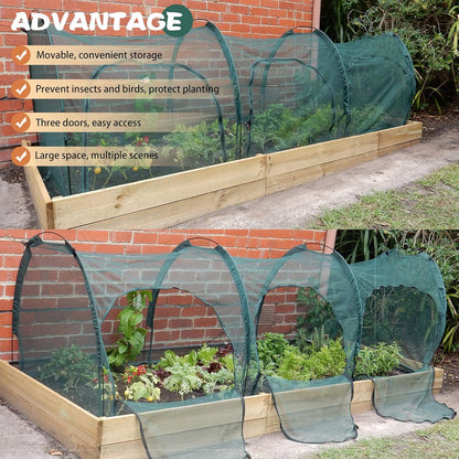 Flexible Net Grow Tunnel - Garden Greenhouse Mesh Cover Growhouse Cloche for Protecting Fruit Vegetables Plants Cultivation (3M)